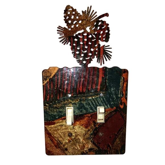 Pinecone Brown Glazed Metal Light-Switch covers - Picture 1 of 8
